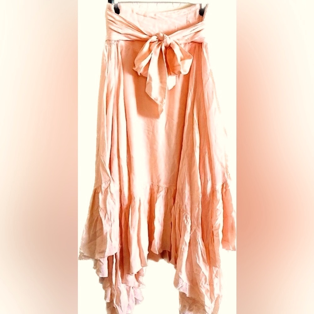 NEW Young Fabulous & Broke Guava Bali Asymmetrical Midi Skirt